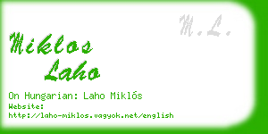 miklos laho business card